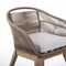Armen Living Tutti Frutti Indoor Outdoor Dining Chair in Light Eucalyptus Wood with Truffle Rope and Gray Cushion LCTFSITRU - alternate 2